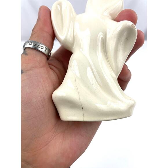VTG Set Of 2 Halloween Ceramic Spooky White Ghost Figurines 1980s 4.75" Tall - Picture 10 of 13